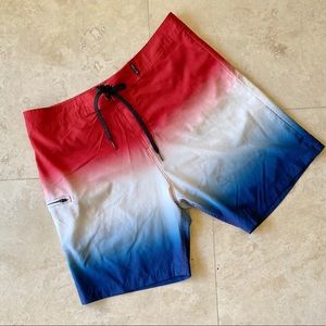 Brooklyn Cloth Red White Blue Boardshort 34